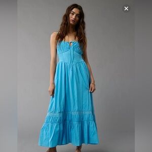 Beautiful Blue American Eagle MIDI Dress. So cute & flattering!! NWT 🖤